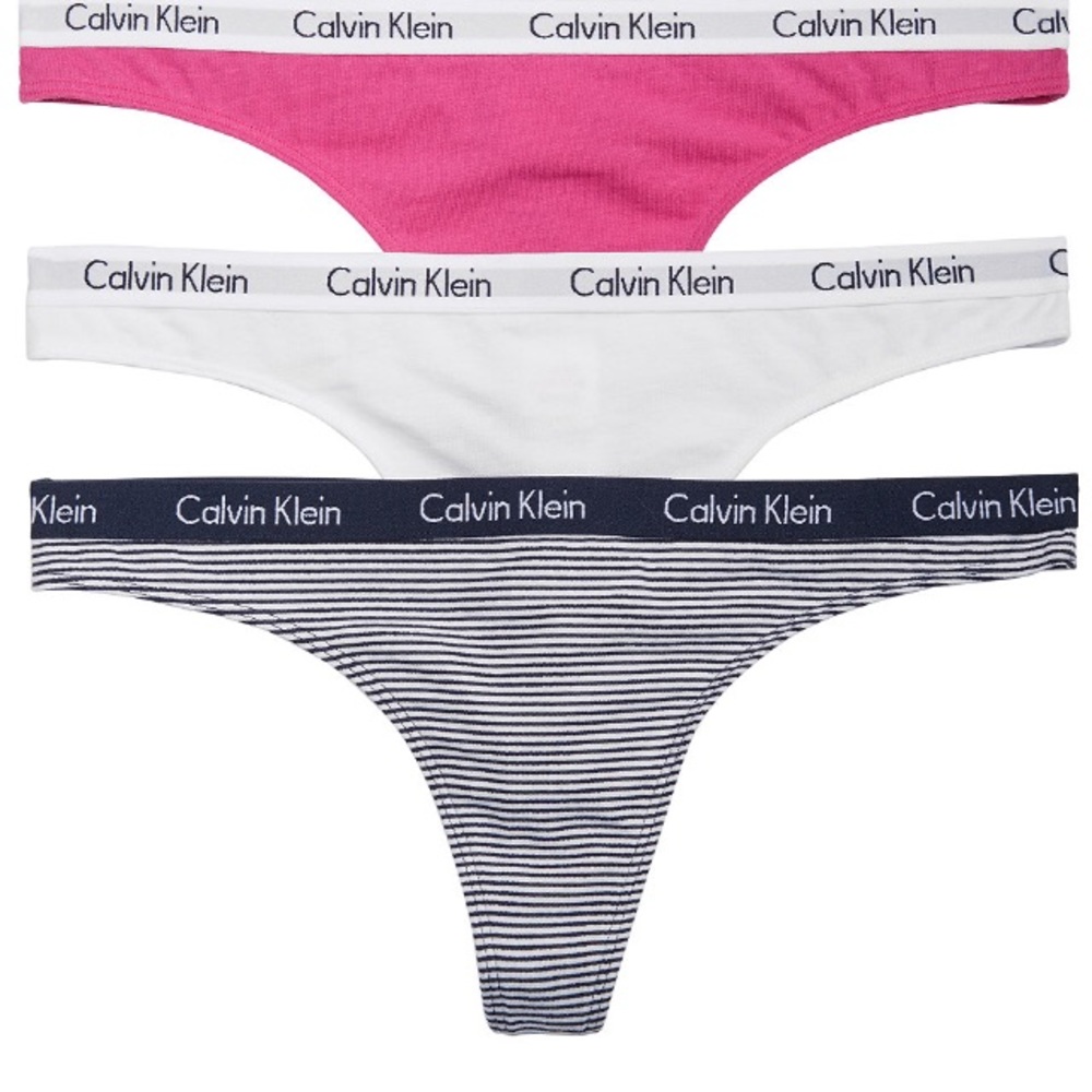 Calvin Klein 3pk Thong Carousel Pink/white/stripe